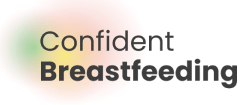 The website logo, featuring the text ‘Confident Breastfeeding’ on a coloured background.